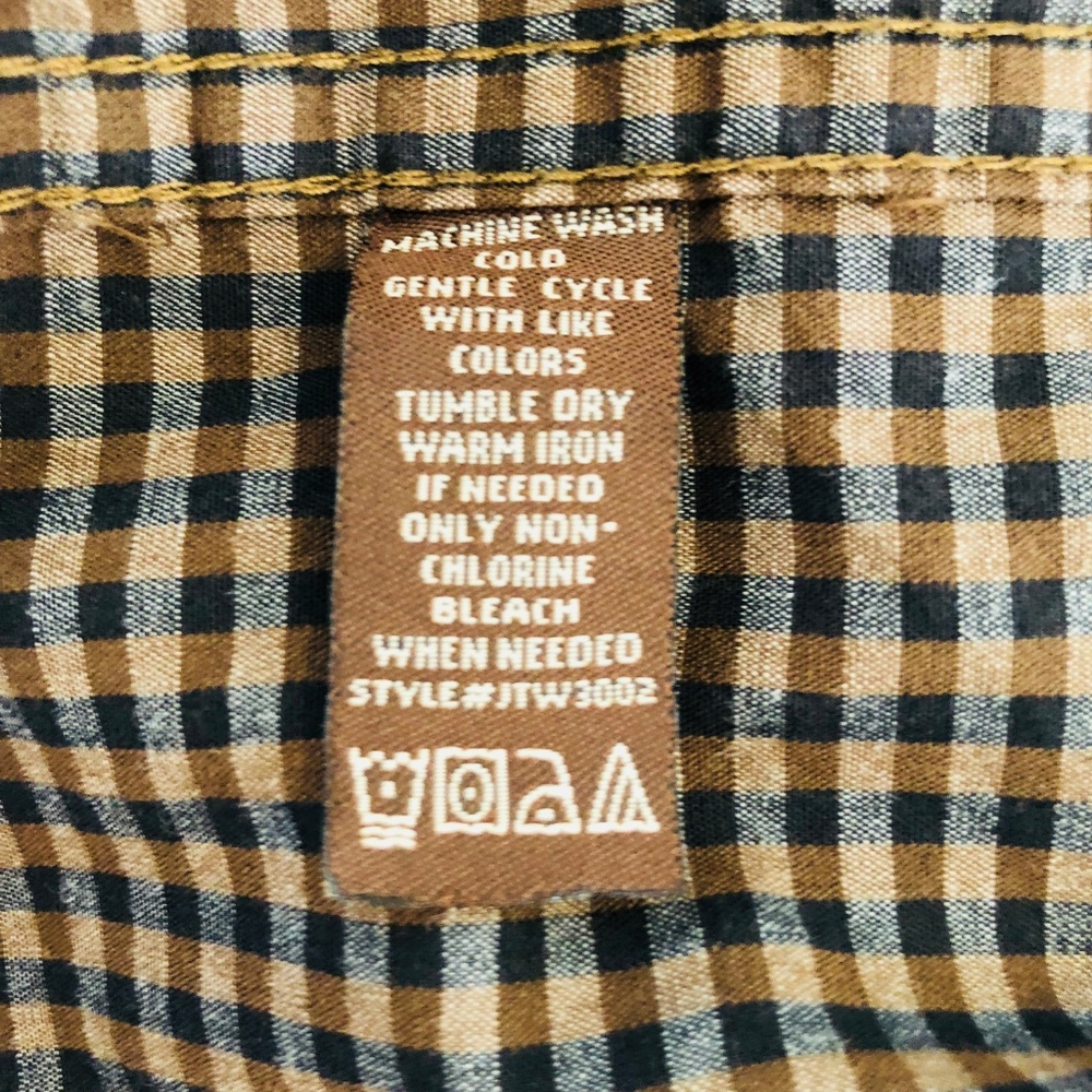 James Tattersall Brown Gingham Shirt 14.5-15 S - Picture 7 of 7